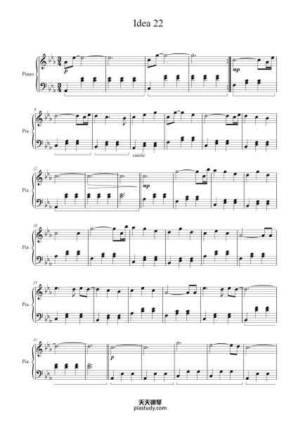 “Idea 22”钢琴谱-Gibran Alcocar
Arr: YL-免费下载-天天钢琴