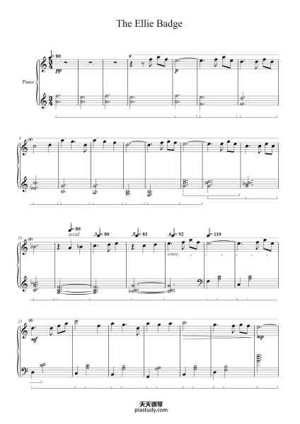 “The Ellie Badge”钢琴谱-Michael Giacchino-免费下载-天天钢琴