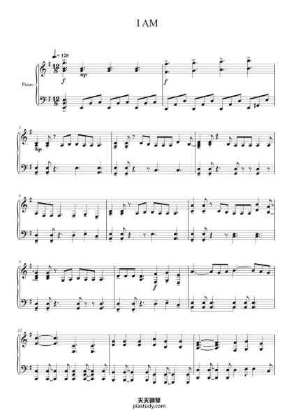 “I AM”钢琴谱-arr. Rachel Aow-免费下载-天天钢琴