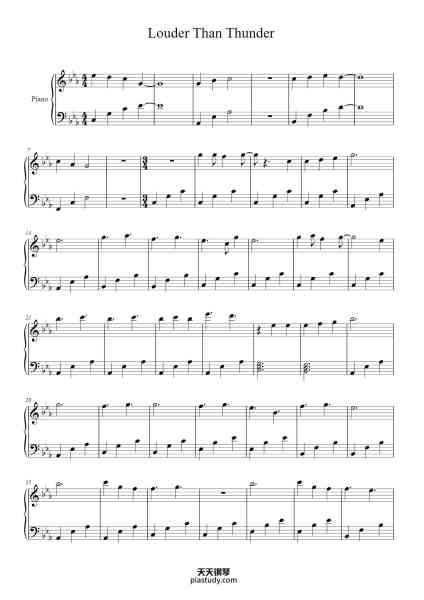 “Louder Than Thunder”钢琴谱-The Devil Wears Prada-免费下载-天天钢琴