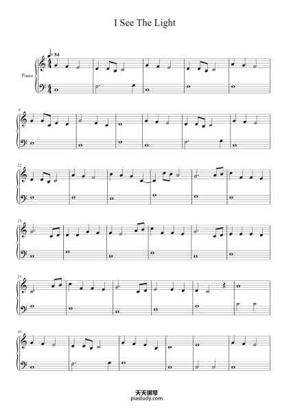 “I See The Light”钢琴谱-Alan Menken -免费下载-天天钢琴