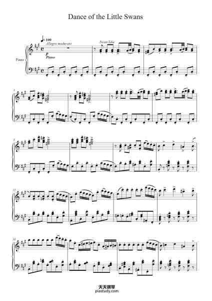 “Dance of the Little Swans”钢琴谱-Pjotr Iljitŝ Tŝaikovski-免费下载-天天钢琴