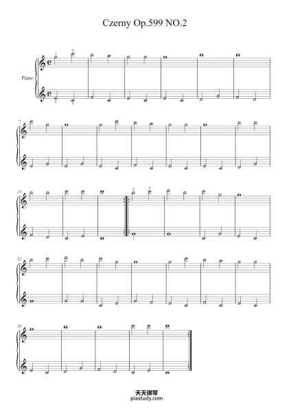 “Czerny Op.599 NO.2”钢琴谱-Czerny-免费下载-天天钢琴