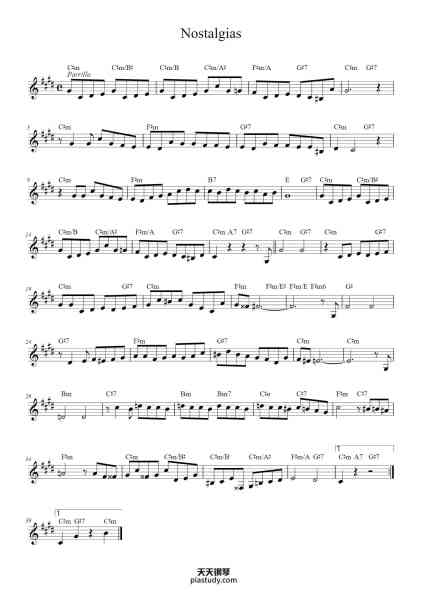 “Nostalgias (Tango)”钢琴谱-E. Cobián E. Cadícamo-免费下载-天天钢琴