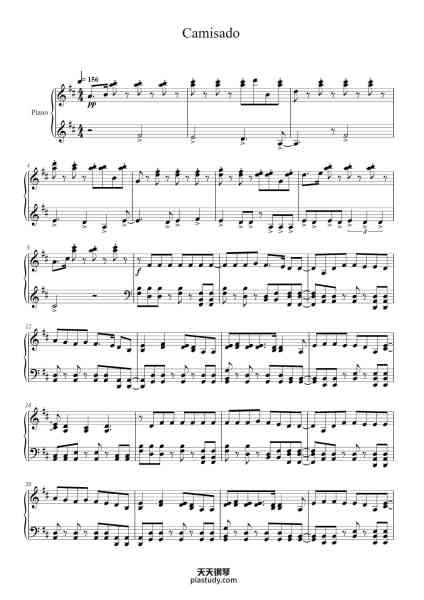 “Camisado”钢琴谱-Panic! at the Disco Arr. Eliot Moore-免费下载-天天钢琴