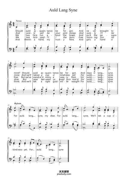 “Auld Lang Syne”钢琴谱-arr. John Kilpatrick-免费下载-天天钢琴