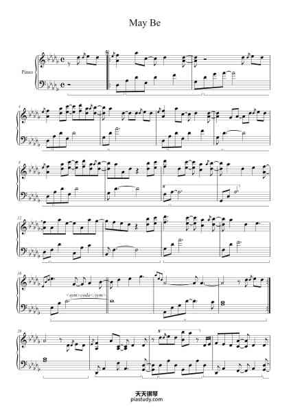 “May Be”钢琴谱-Yiruma-免费下载-天天钢琴