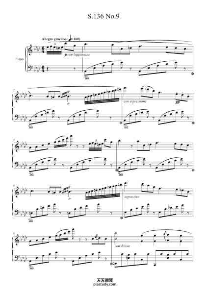 “Étude in G-Sharp Minor, 'La Campanella', S. 141/3”钢琴谱-Franz Liszt-免费下载-天天钢琴