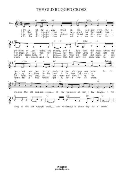“The Old Rugged Cross”钢琴谱-Misc Praise Songs-免费下载-天天钢琴