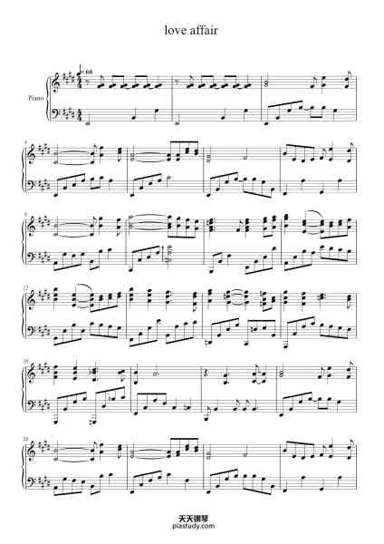 “love affair”钢琴谱-Music by ENNIO MORRICONE-免费下载-天天钢琴