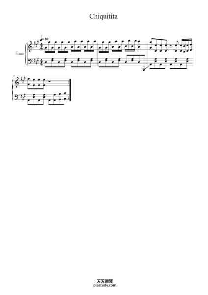 “Chiquitita”钢琴谱-ABBA-免费下载-天天钢琴