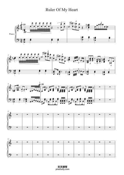 “Ruler Of My Heart”钢琴谱-STUDIO LICO / olja-免费下载-天天钢琴