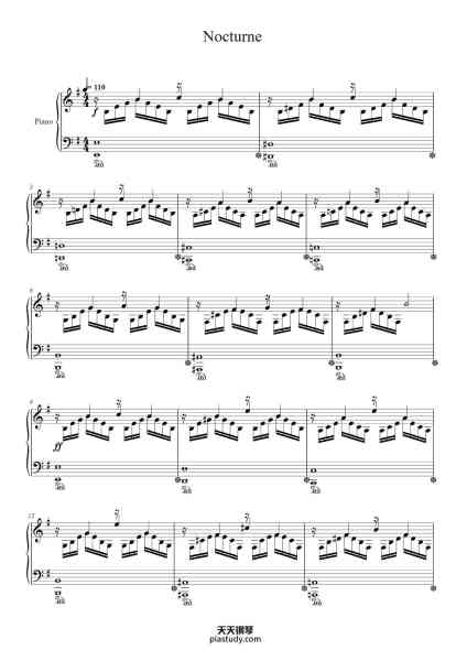 “Nocturne”钢琴谱-Daniel Hellbach-免费下载-天天钢琴