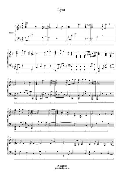 “Lyra”钢琴谱-Arr. 123w45 Trans. Gina Lee-免费下载-天天钢琴
