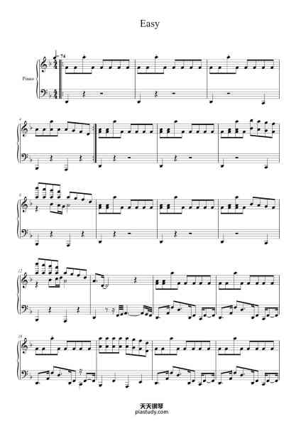 “Easy”钢琴谱-Swiftberg Quinntin-免费下载-天天钢琴