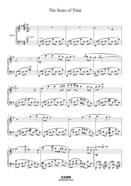 “The Scars of Time”钢琴谱-Composed by Yasunori Mitsuda-免费下载-天天钢琴