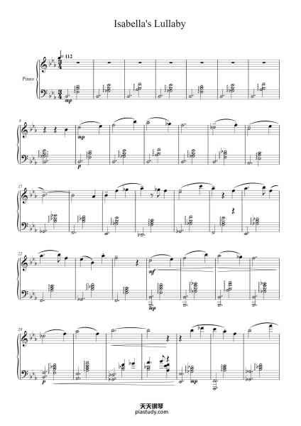 “Isabella's Lullaby”钢琴谱-Panold-免费下载-天天钢琴