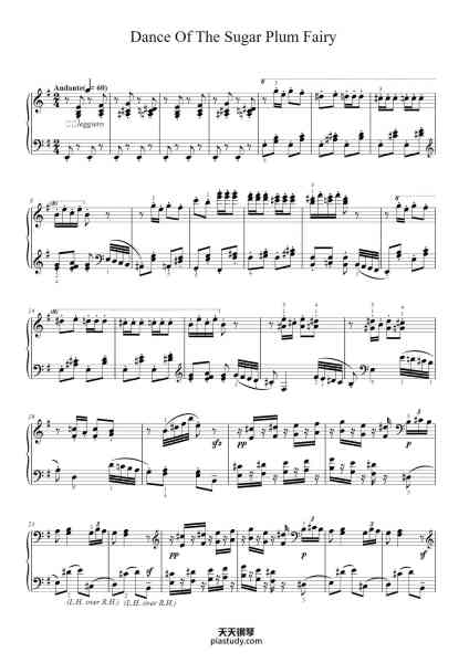 “The Nutcracker, Op. 71: Dance of the Sugar Plum Fairy”钢琴谱-Pyotr Il’yich Tchaikovsky-免费下载-天天钢琴