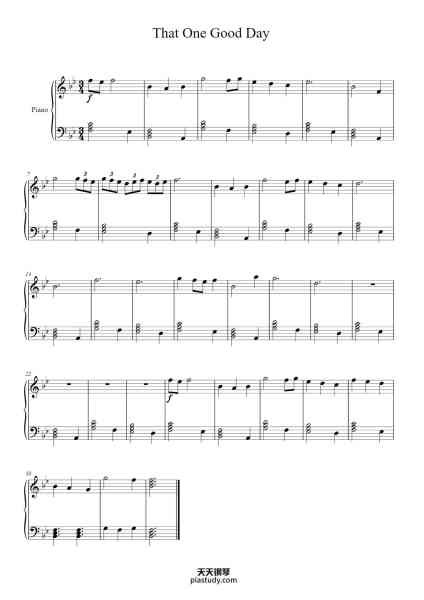 “That One Good Day”钢琴谱-Ben Zysek-免费下载-天天钢琴