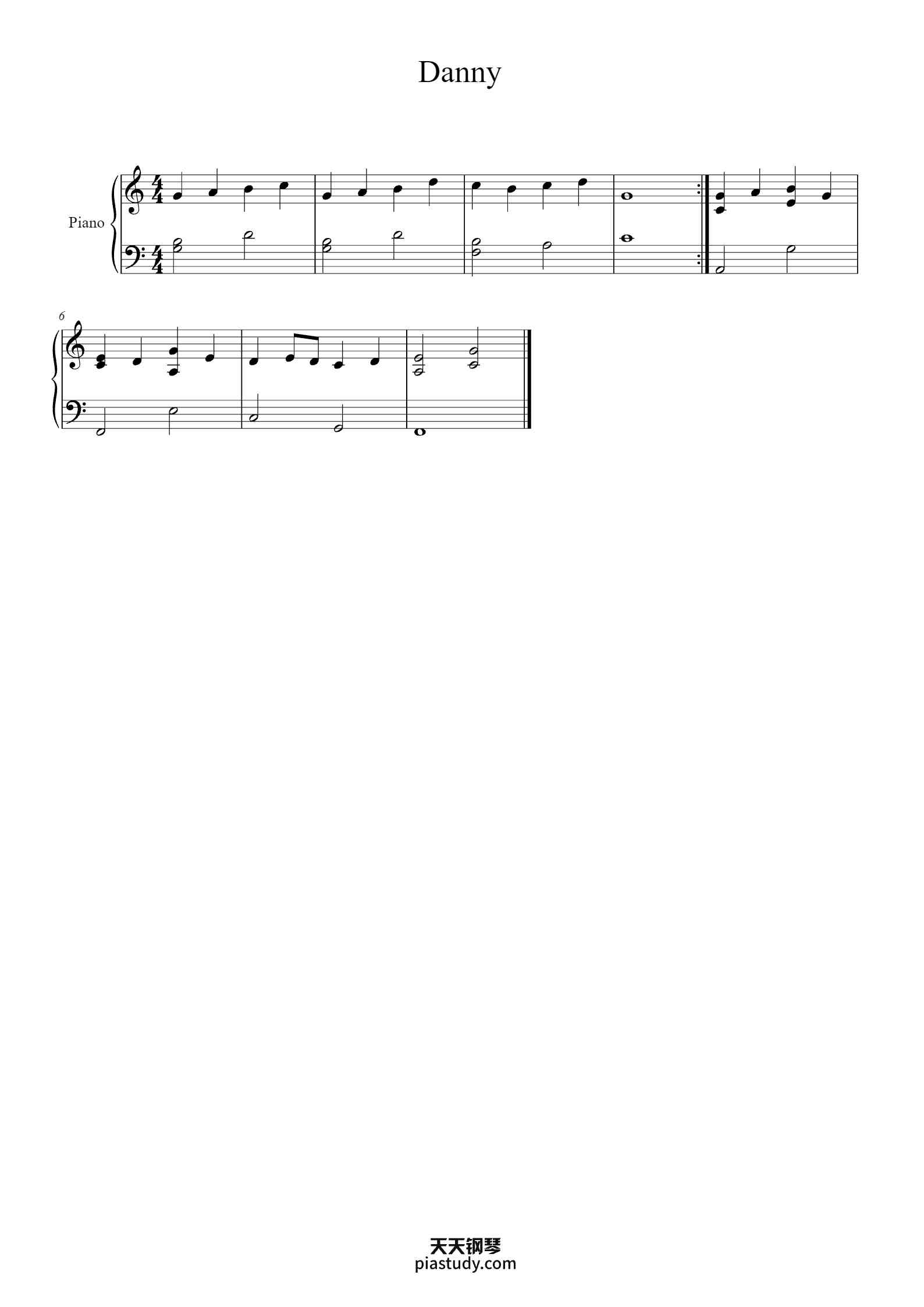 Danny - C418钢琴谱 - C418 - free piano sheet music - PiaNoproblem