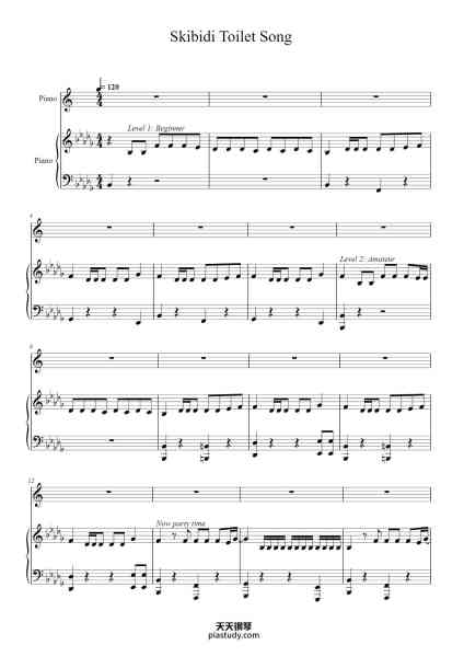 “Skibidi Toilet Song”钢琴谱-Rearrange: by Pn Man Sam Leigh-免费下载-天天钢琴