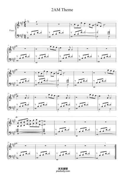 “Animal Crossing New Horizons 2AM Theme”钢琴谱-Kazumi Totaka-免费下载-天天钢琴