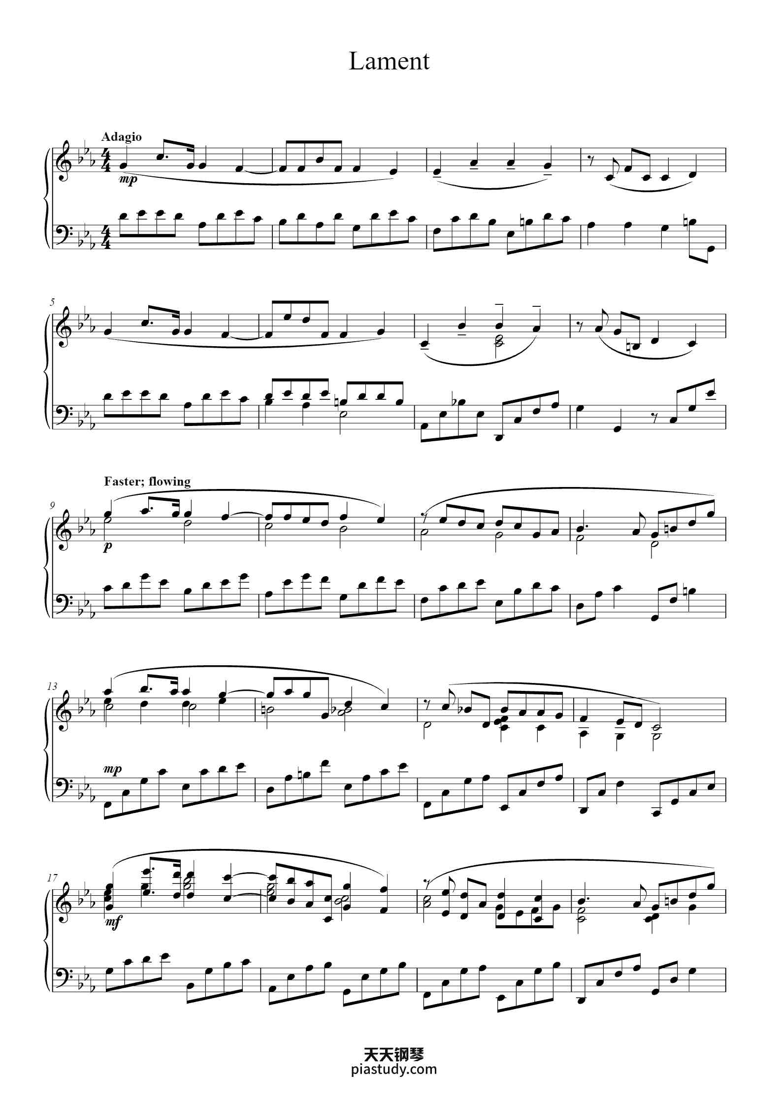'Lament' - Piano Sheet Music By Andy Zhan | TOPiano