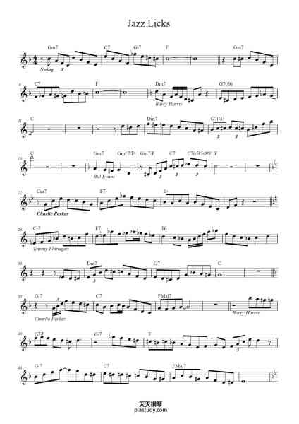 “Jazz Licks”钢琴谱-Lessons - Jazz-免费下载-天天钢琴