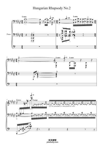 “Hungarian Rhapsody No.2”钢琴谱-Transcribed by Matthew Spencer-免费下载-天天钢琴