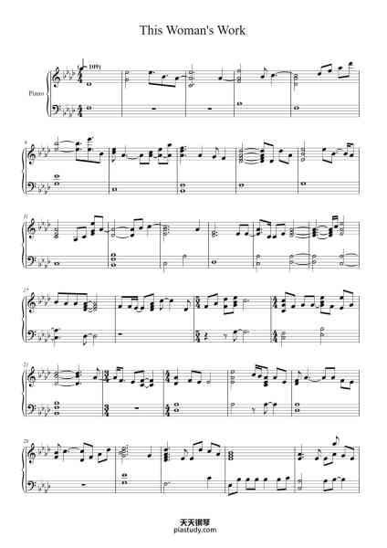 “This Woman's Work”钢琴谱-Kate Bush-免费下载-天天钢琴