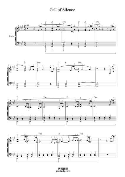 “Call of Silence”钢琴谱-Hiroyuki Sawano-免费下载-天天钢琴