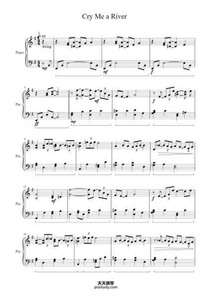 “Cry Me a River”钢琴谱-Version Diana Krall-免费下载-天天钢琴