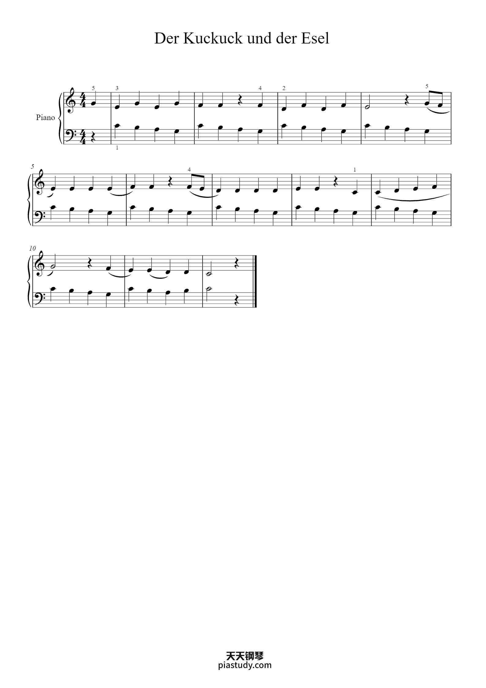 der-kuckuck-und-der-esel-carl-friedrich-zelter-free-piano-sheet