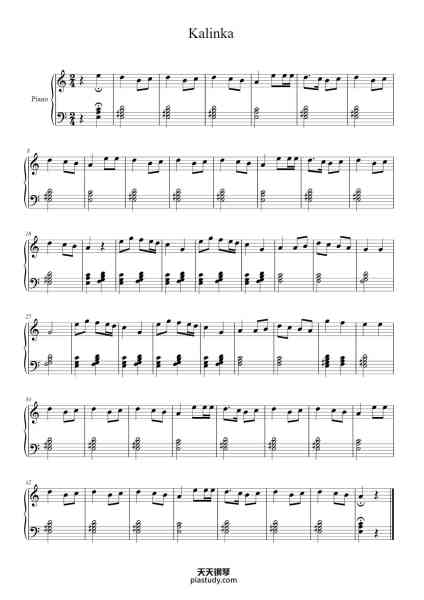 “Kalinka”钢琴谱-Ivan Larionov-免费下载-天天钢琴