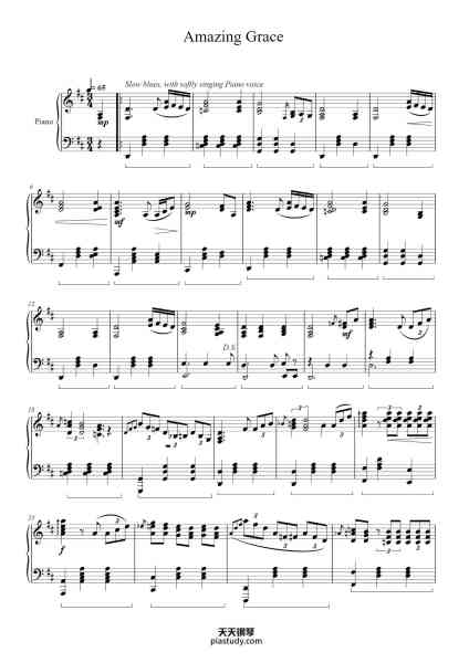 “Amazing Grace”钢琴谱-Thombia Prigale-免费下载-天天钢琴