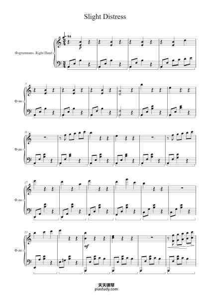 “Slight Distress”钢琴谱-Yu-Peng Chen & HOYO-MiX
Arrangement by Vasily Chernov
-免费下载-天天钢琴