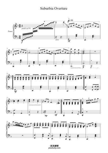“Suburbia Overture”钢琴谱-Will Wood-免费下载-天天钢琴