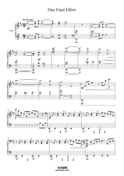 “One Final Effort”钢琴谱-Martin O'Donnel-免费下载-天天钢琴
