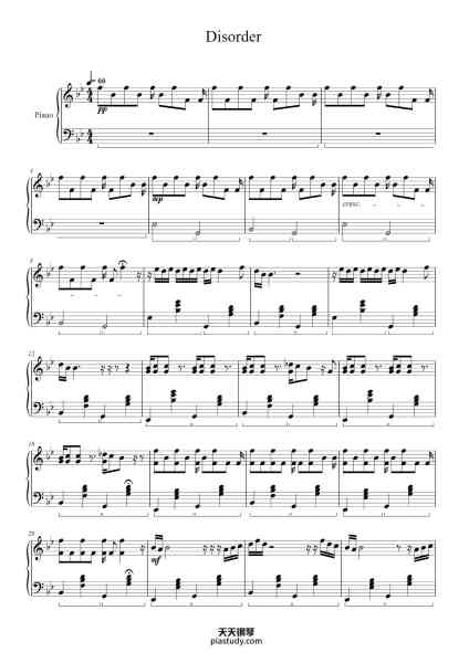 “Disorder”钢琴谱-Maxence Cyrin Arr. C.E.Leofdaeg-免费下载-天天钢琴