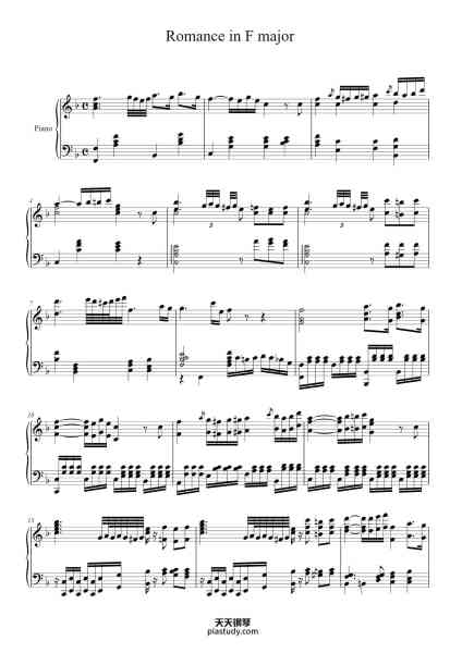 “Romance in F Major, Op. 50”钢琴谱-Beethoven-免费下载-天天钢琴