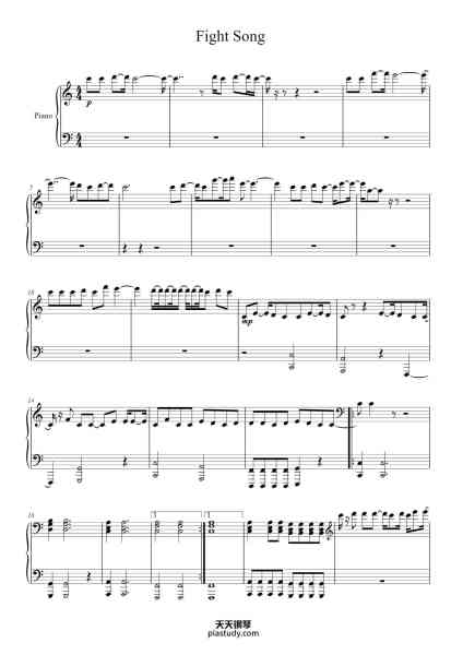 “Fight Song”钢琴谱-Rachel Platten-免费下载-天天钢琴
