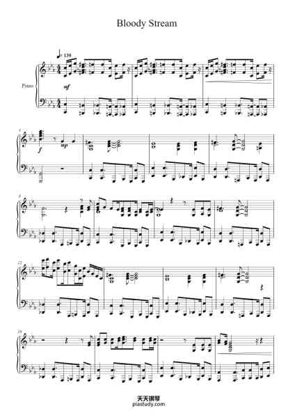 “Bloody Stream”钢琴谱-Saori Kodama
 Toshiyuki O'mori 
Arr. Night_fury81
-免费下载-天天钢琴