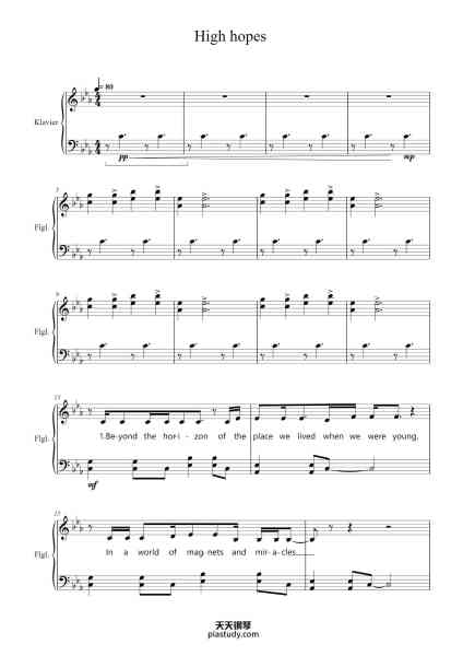 “High hopes”钢琴谱-Pink Floyd-免费下载-天天钢琴