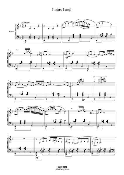 “Lotus Land”钢琴谱-Cyril Scott, Op.47, No.1-免费下载-天天钢琴