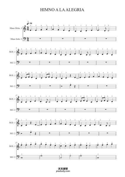 “Himno a la Alegría”钢琴谱-Compositor y letras: Randy Newman-免费下载-天天钢琴