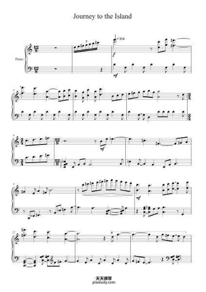 “Journey to the Island”钢琴谱-John Williams-免费下载-天天钢琴