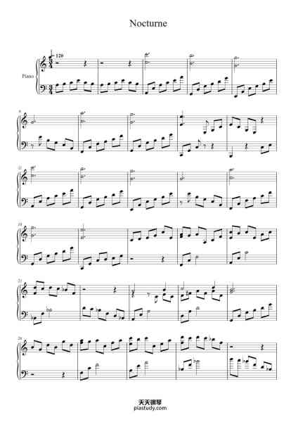 “Nocturne”钢琴谱-Billy Joel/arr. N. Zeven-免费下载-天天钢琴
