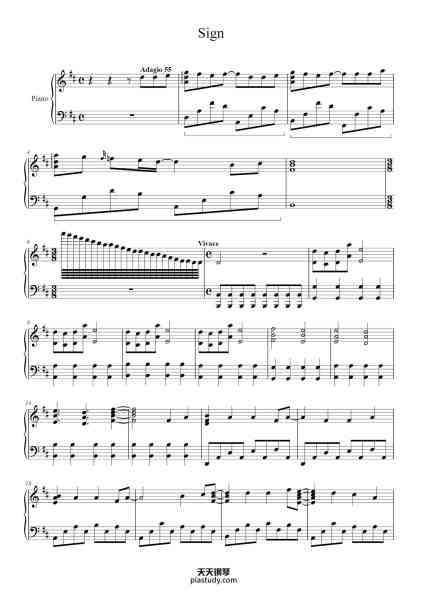 “Sign”钢琴谱-Monyes Maumar-免费下载-天天钢琴