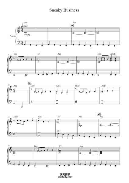 “Sneaky Business”钢琴谱-Martha Mier-免费下载-天天钢琴
