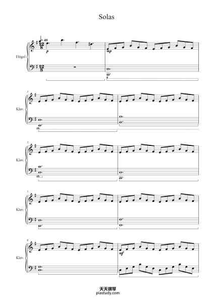 “Solas”钢琴谱- Jamie Duffy-免费下载-天天钢琴